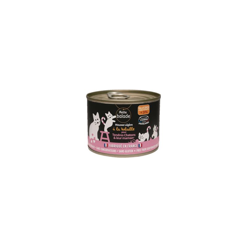 [54101] Boite de mousse à la volaille pour chatons et leurs mamans (200 g) - Petite Balade