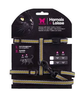[54117-002] Harnais-Laisse Trio chat (Jaune) - Martin Sellier