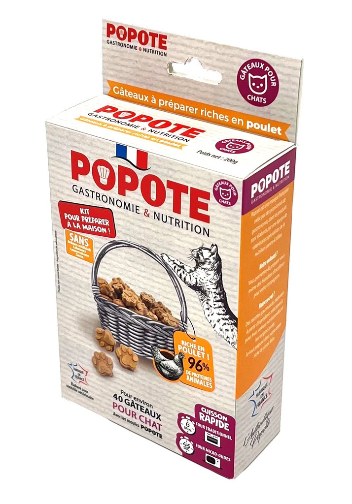 [54202] Kit de préparation Popote Chat au poulet (200 g) - Brandy