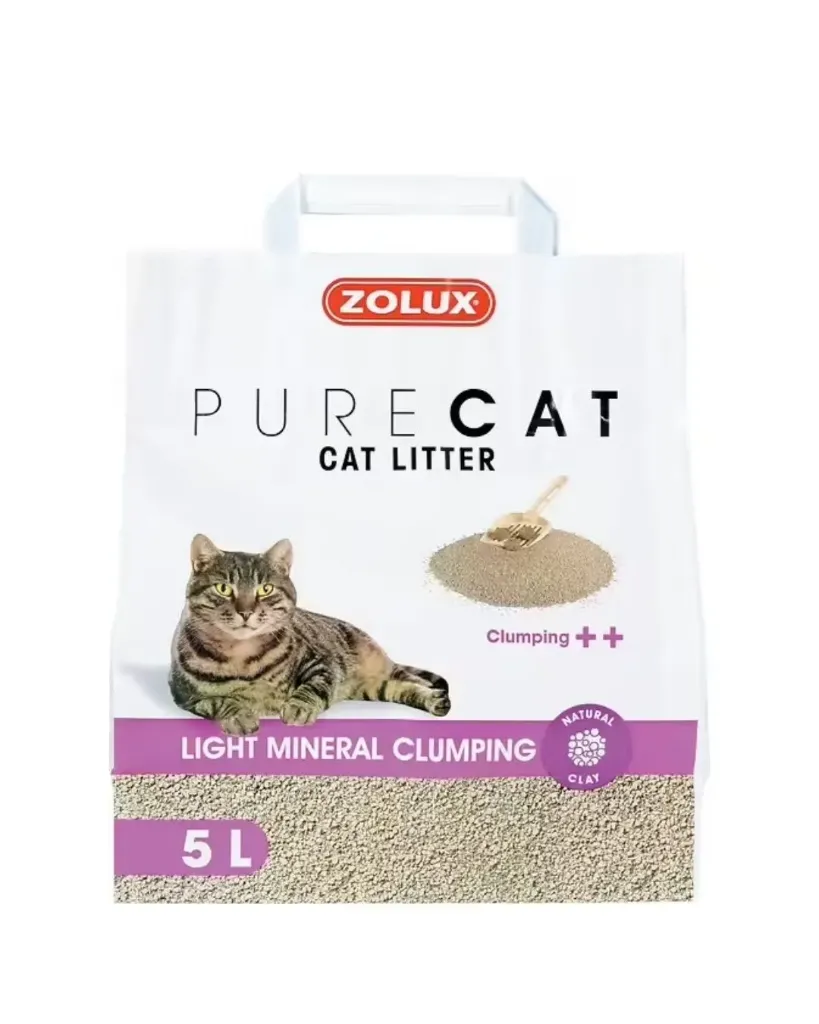 [54258-001] Litière Pure Cat agglomérante légère (5 litres) - Zolux