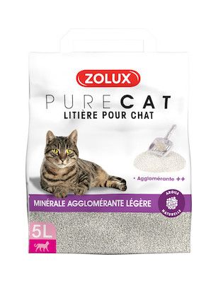 Litière Pure Cat agglomérante légère (5 litres) - Zolux