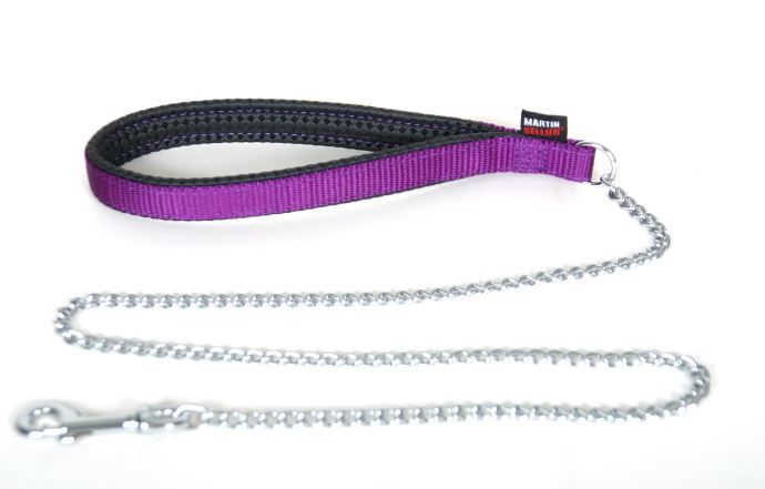 [54282-005] Laisse en chaîne fine - Mauve (Taille 2) - Martin Sellier
