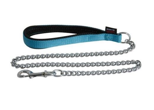 Laisse en chaîne fine - Turquoise (Taille 2) - Martin Sellier