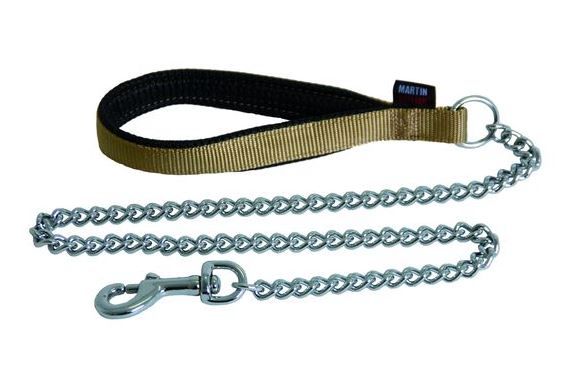 [54282-024] Laisse en chaîne fine - Beige (Taille 1) - Martin Sellier