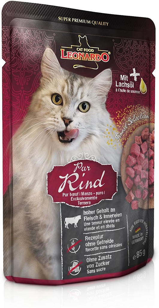Sachet de boeuf pour chat (85 g) - Léonardo