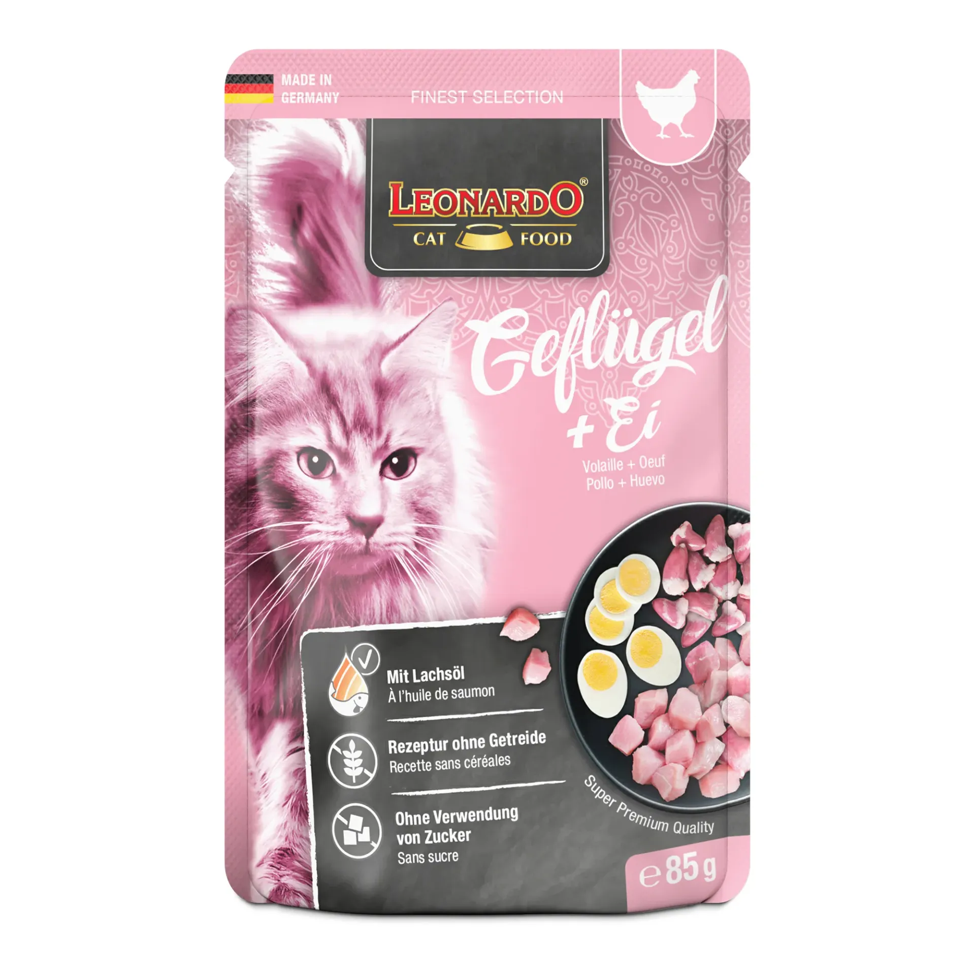 [54367-002] Sachet de nourriture pour chat - Volaille et Oeuf (85 g) - Léonardo