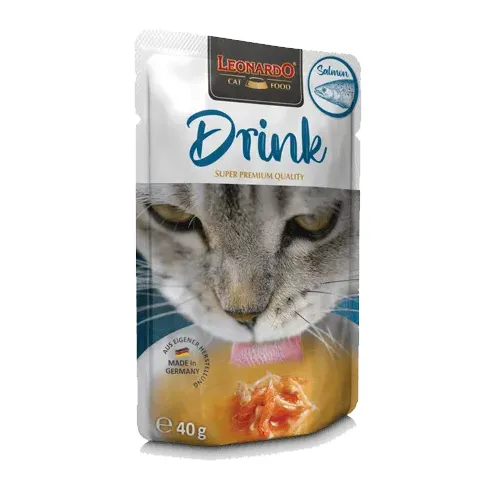 [54375] Sachet fraicheur DRINK au saumon pour chat (40 g) - Léonardo