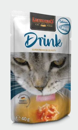 Sachet fraicheur DRINK au saumon pour chat (40 g) - Léonardo