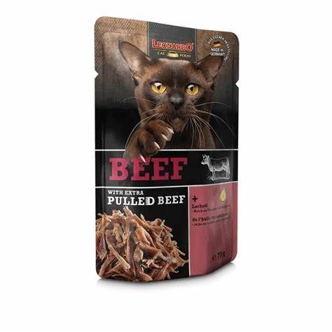 Sachet fraicheur Pulled Beef au poulet pour chat (70 g) - Léonardo