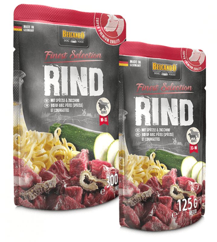 Sachet Finest Selection Boeuf avec pâtes et courgettes (125 g) - Belcando