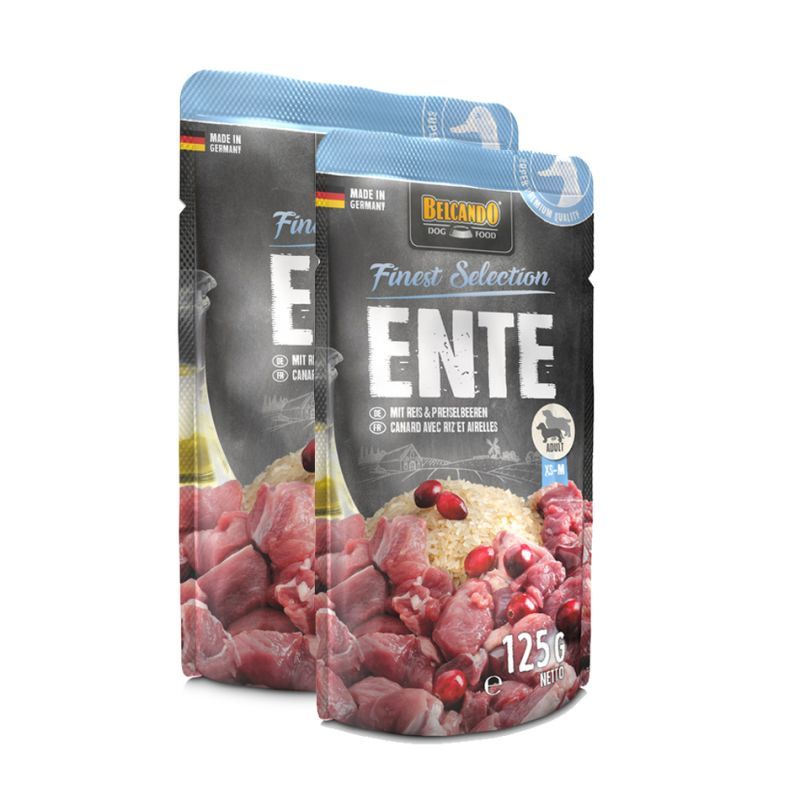 Sachet Finest Selection Canard avec riz et airelles (300 g) - Belcando