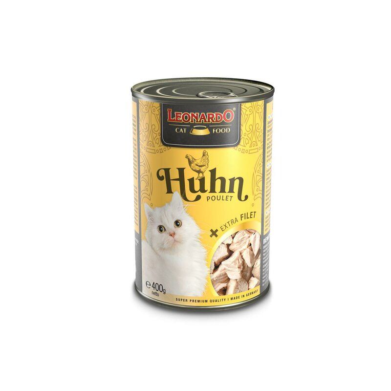 Pâtée en conserve pour chat Filet Extra au poulet (400 g) - Léonardo