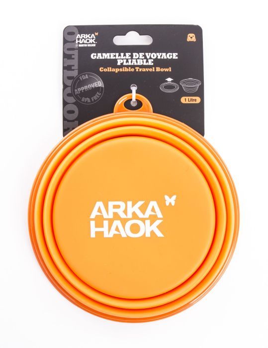 Gamelle de voyage en silicone orange (1 litre) - Martin Sellier