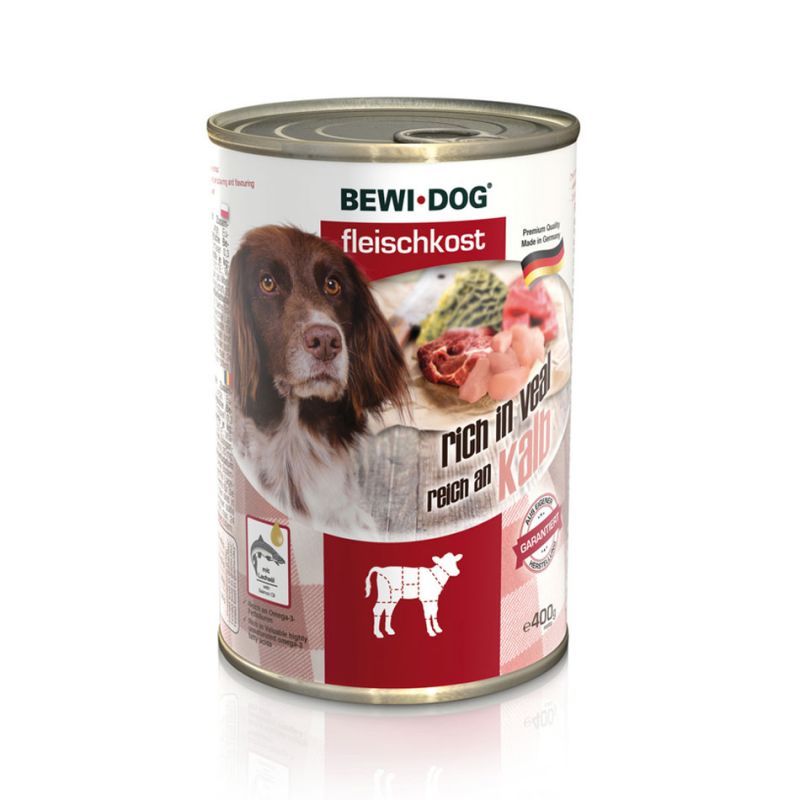 Pâtée en boite pour chien au veau (400 g) - BewiDog