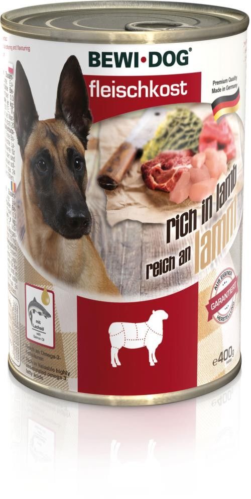 Pâtée en boite pour chien riche en agneau (800 g) - BewiDog