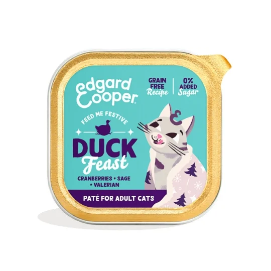 Paté savoureuse pour chat adulte au canard (85 g) - Edgard & Cooper