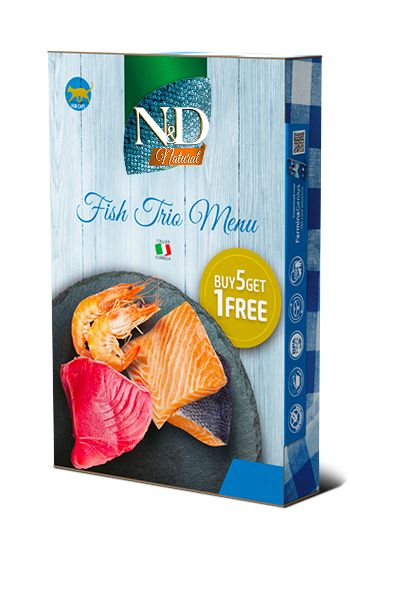 [55024] N&D Natural Meat Trio Poisson Menu 6 pièces (6 boîtes 70 g) - Farmina