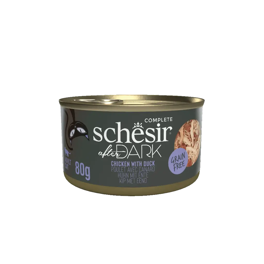 Boite After Dark Poulet/Canard en bouillon Chat (80 g) - Schesir