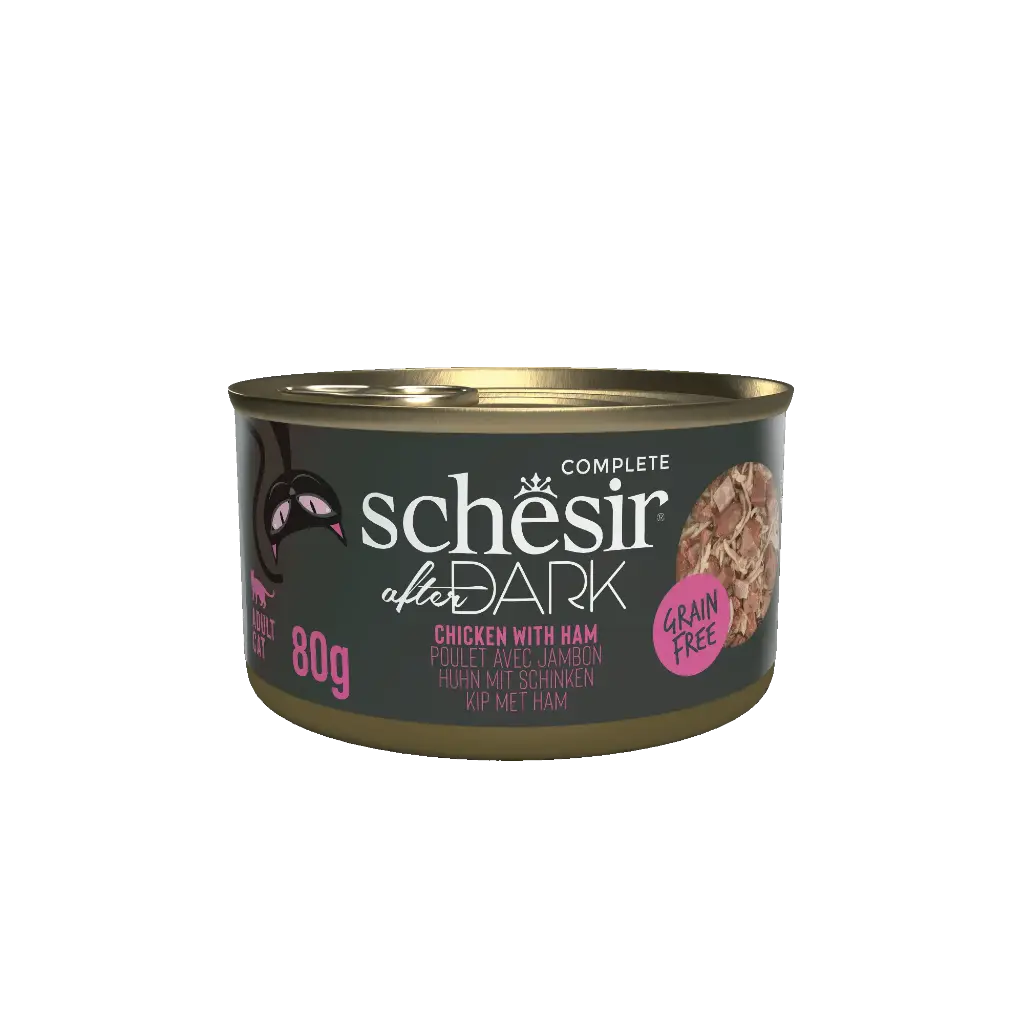 Boite After Dark Poulet/Jambon en bouillon Chat (80 g) - Schesir