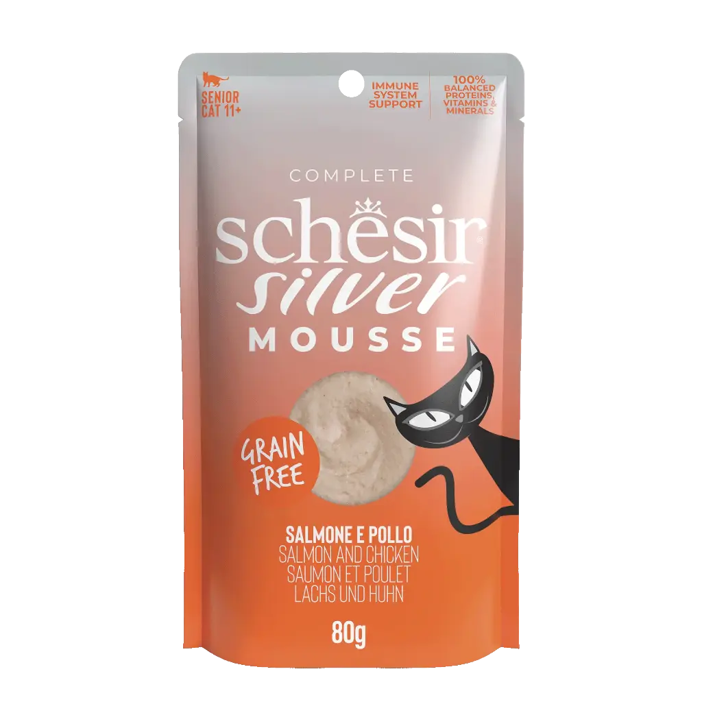 Sachet Silver Poulet/Saumon en mousse (70 g) - Schesir