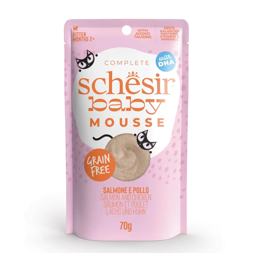 Sachet Baby Saumon/Poulet en mousse (70 g) - Schesir