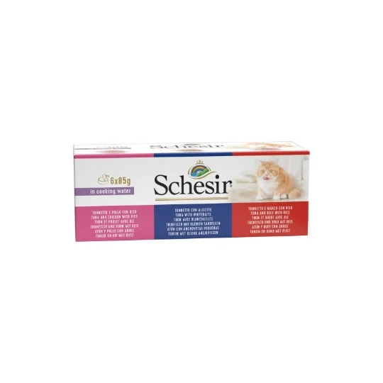 Multipacks pour chat en eau de cuisson (6 x 85 g) - Schesir