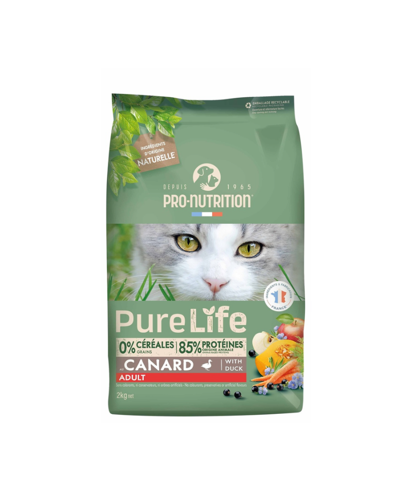 PURE LIFE Chat Adulte Canard (2 kg) - Pro-Nutrition Flatazor