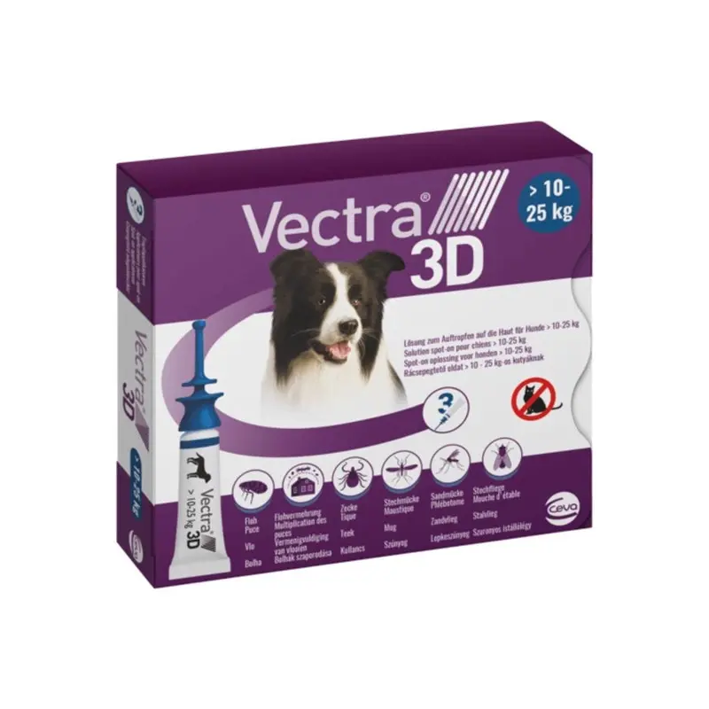VECTRA 3D S/O Chien 10-25 kg (3 pipettes) - Ceva