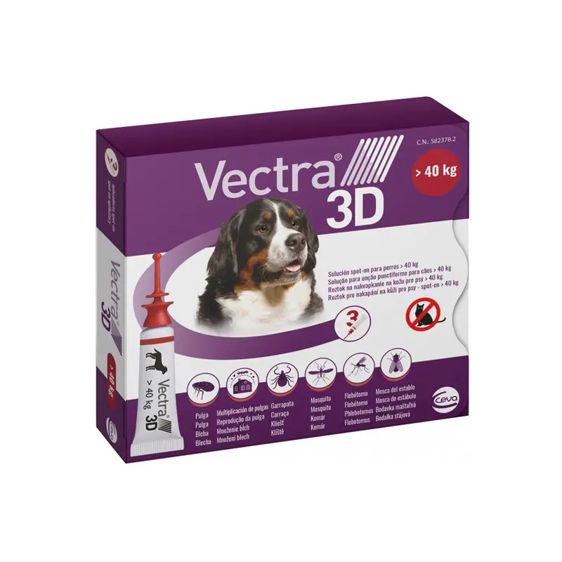 [55137] VECTRA 3D S/O Chien >40 kg (3 pipettes) - Ceva