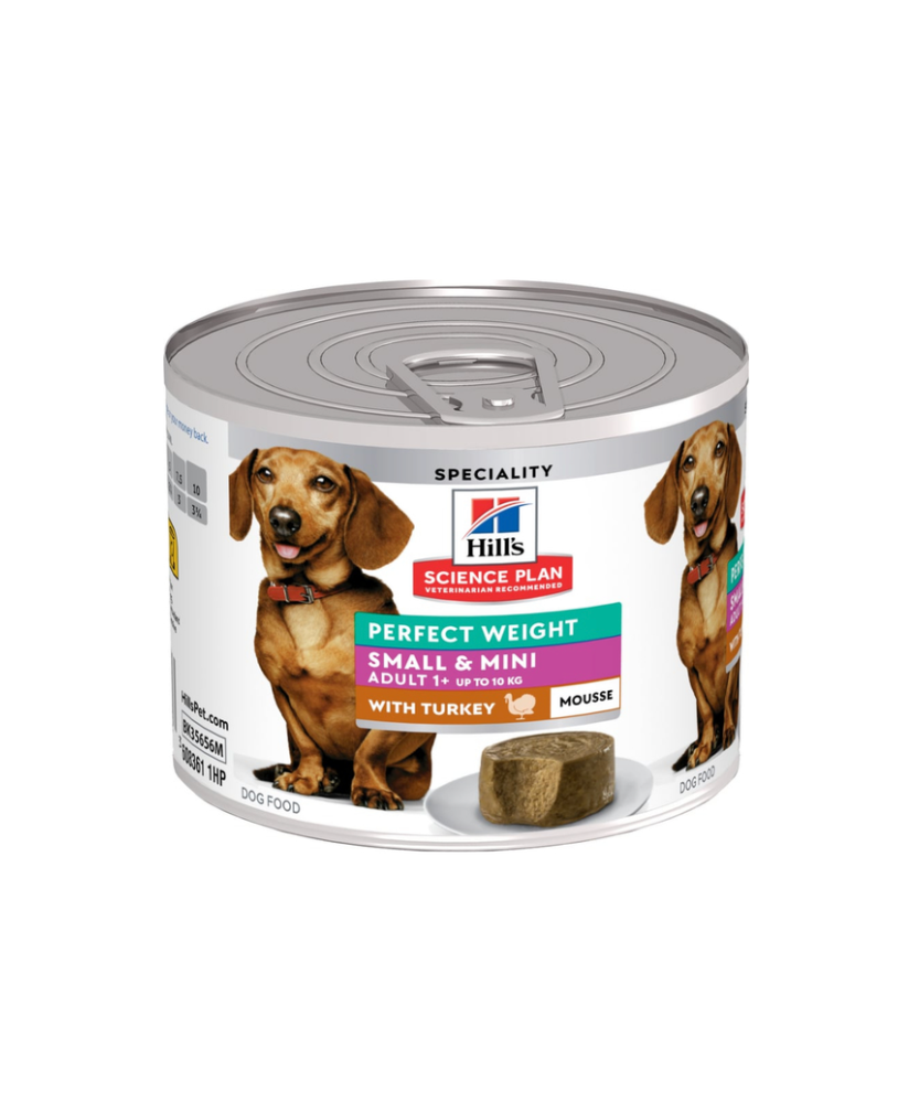 Boite Perfect Weight Small & Mini à la Dinde en mousse - Hill's Science Plan