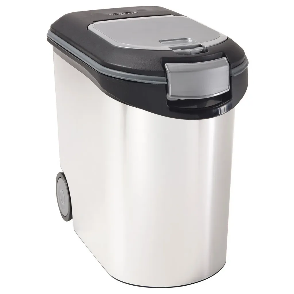 Verseuse à croquettes pour chien Aspect métal (12 kg/35 litres) - Curver