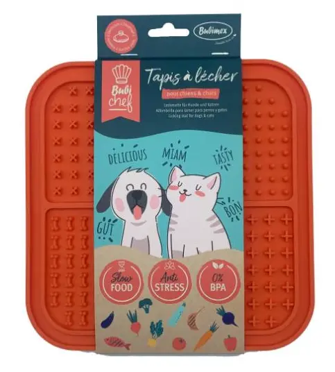 Tapis à lécher BubiChef LickFour (Orange) - Bubimex