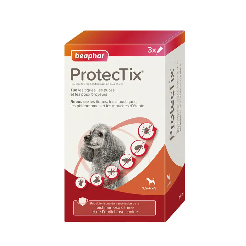 [55463] ProtexTix Chien jusqu'à 4 kg (3 pipettes 0.4 ml) - Beaphar