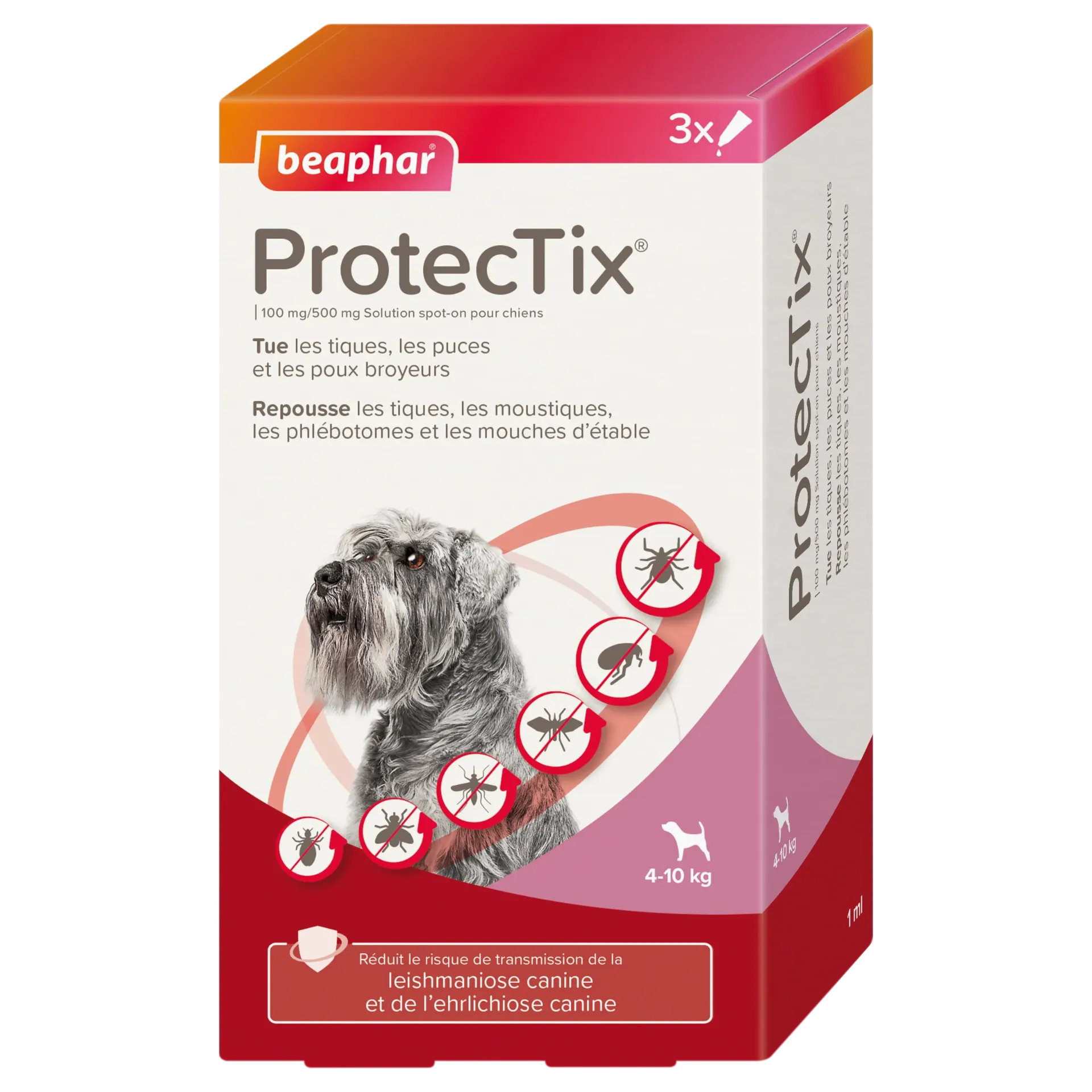 ProtexTix Chien 4 à 10 kg (3 pipettes 1 ml) - Beaphar
