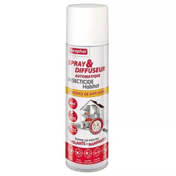 Spray & Diffuseur automatique insecticide Habitat + Géraniol - 250 ml (80 m²) - Beaphar