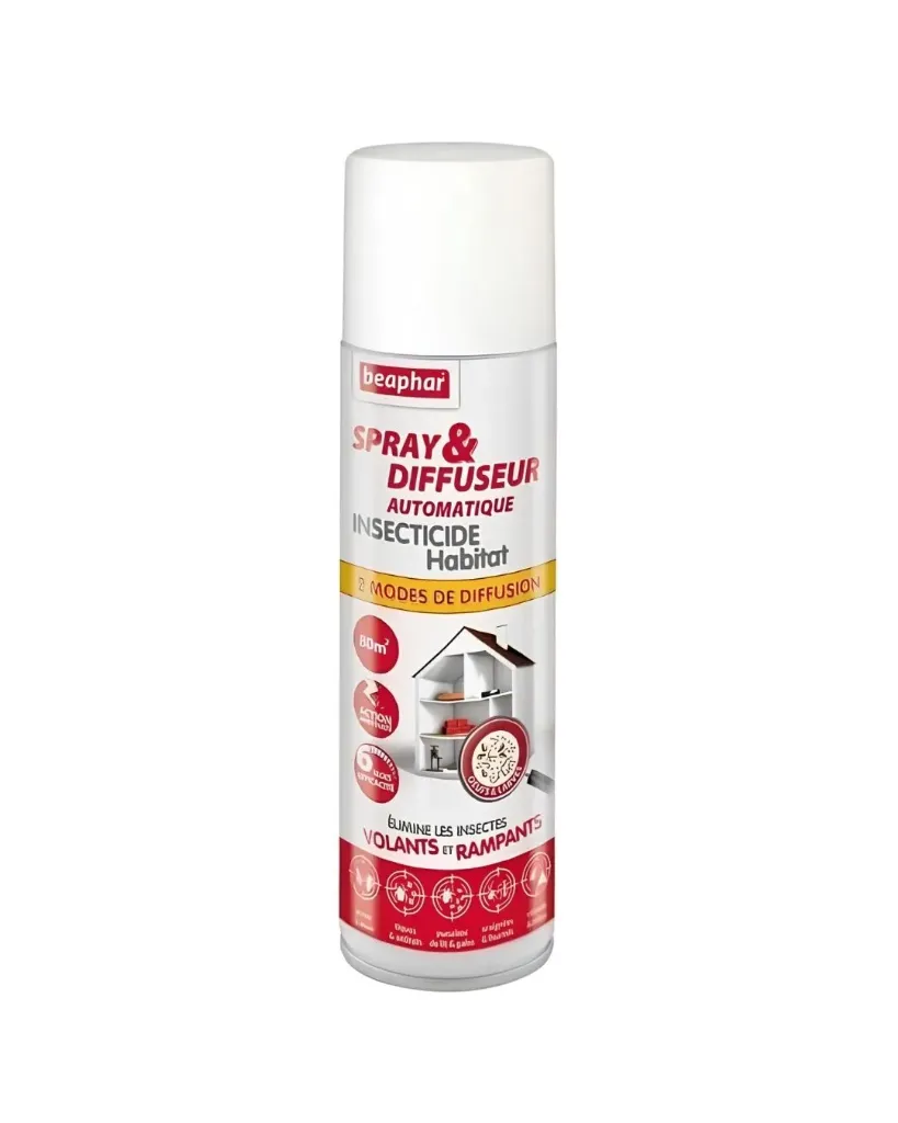 [55467] Spray et diffuseur automatique insecticide habitat + géraniol - 80 m² (250 ml ) - Beaphar
