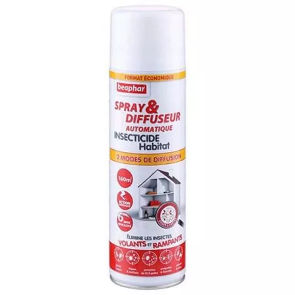 [55468] Spray & Diffuseur automatique insecticide Habitat + Géraniol - 500 ml (160 m²) - Beaphar
