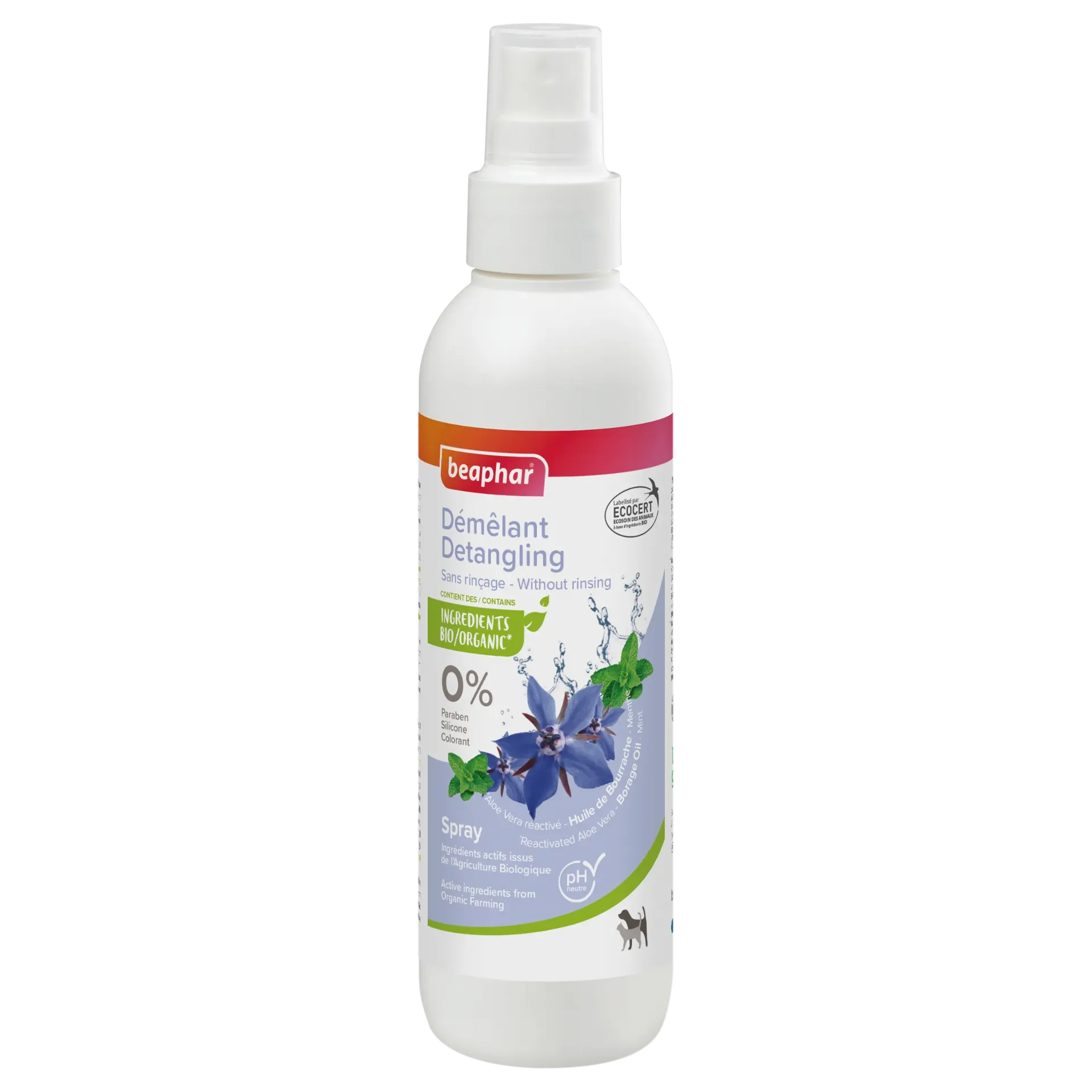 [55476] Spray démêlant Bio - extraits naturels de menthe & huile de bourrache (200 ml) - Beaphar