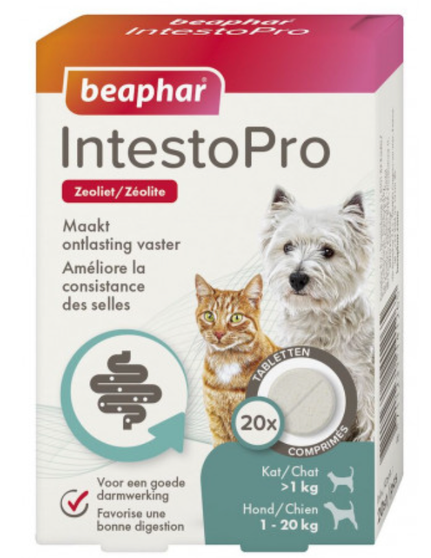 IntestoPro, Comprimés pour chat et petits chiens de moins de 20 kg (20 comprimés) - Beaphar