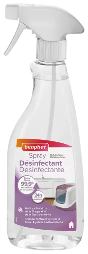 Spray désinfectant, litières, cages, niches, accessoires et plans de travail (500 ml) - Beaphar