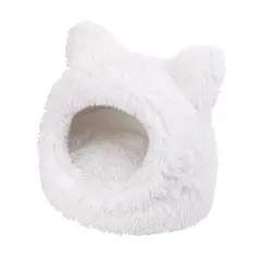 [55597] Igloo Tête de chat moelleux blanc - Wouapy