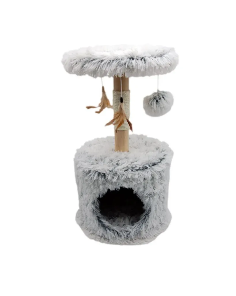 Arbre à chat moelleux Kitty rond ice (56 cm) - Wouapy