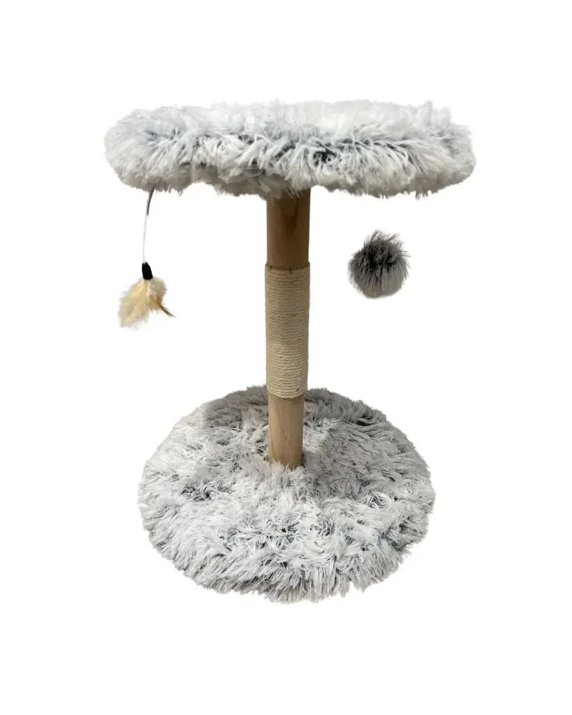 Arbre à chat moelleux Tabouret rond Ice - Wouapy