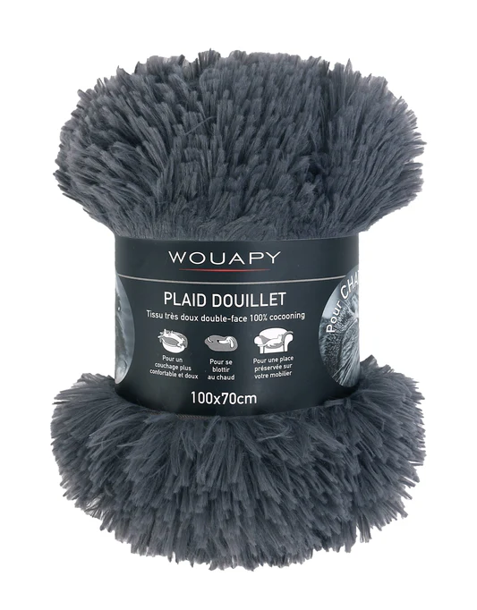 Plaid moelleux Gris (M) - Wouapy