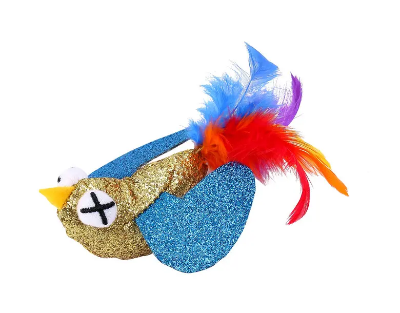 [55611] Jouet Chat Disco Mésange avec plume - Wouapy