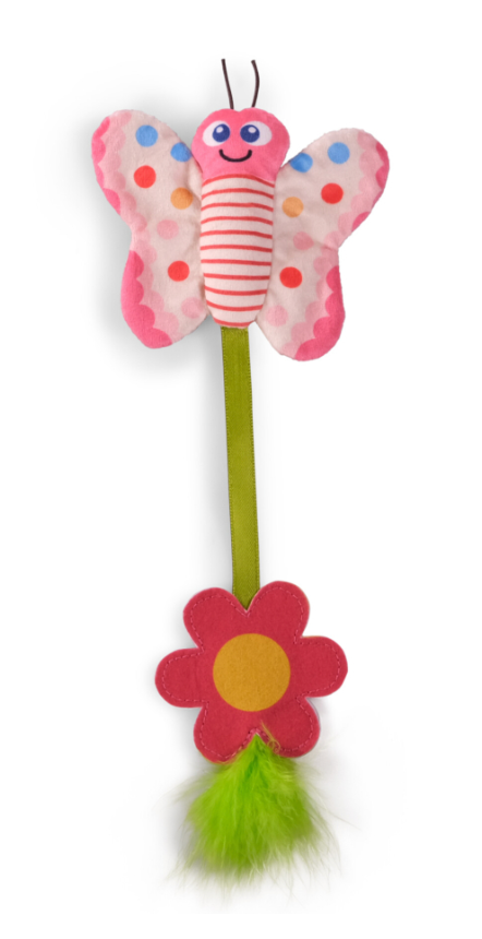 Jouet Chat Papillon avec fleur (22 cm) - Vadigran