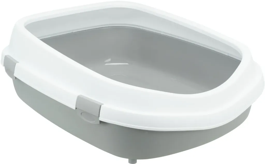 Bac à litière Primo XXL gris/blanc avec rebord - Trixie