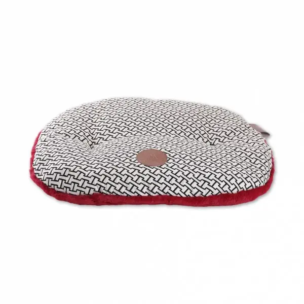 Coussin ovale " Avenue Montaigne" rouge (Taille 2) - Martin Sellier