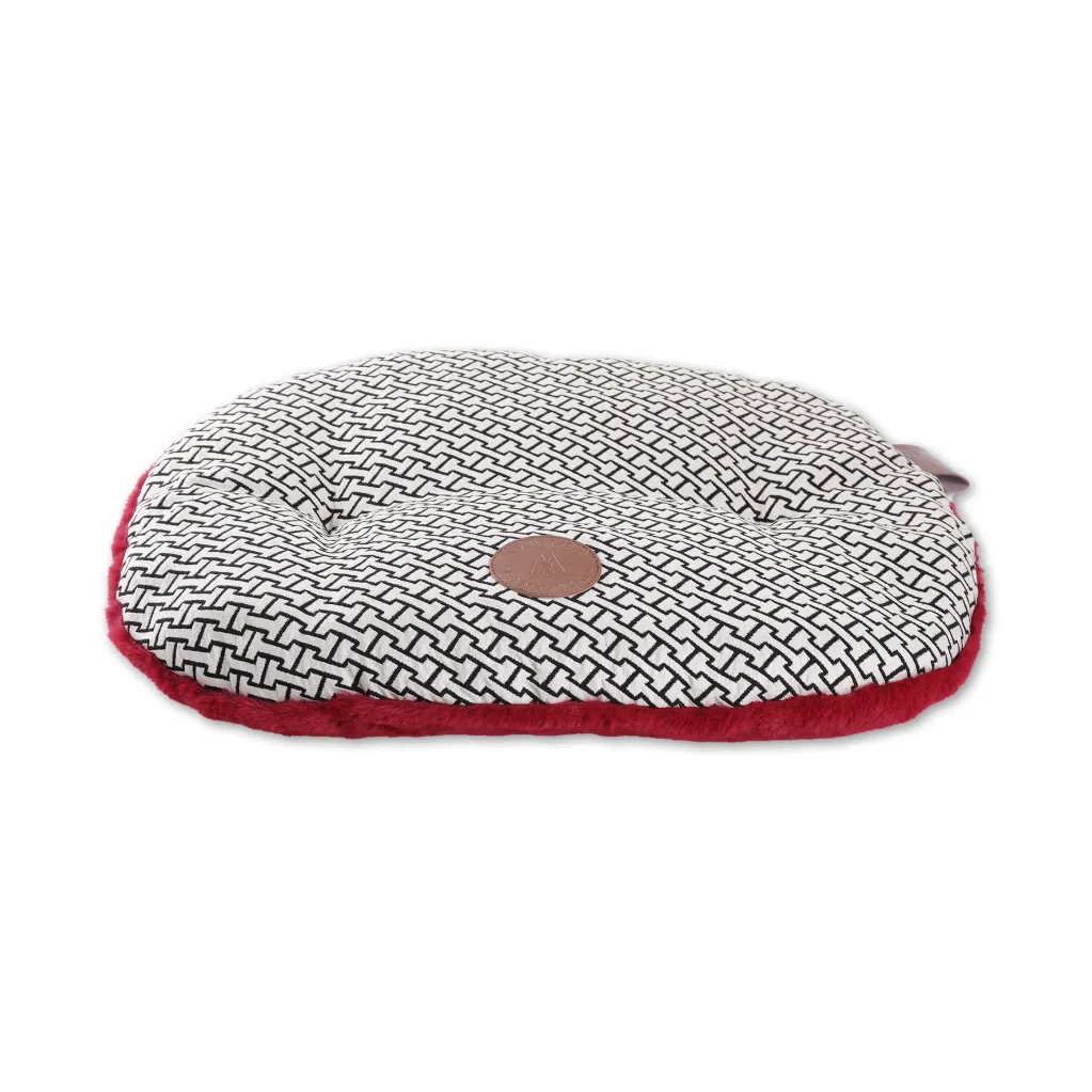 Coussin ovale "Avenue Montaigne" rouge (Taille 2) - Martin Sellier