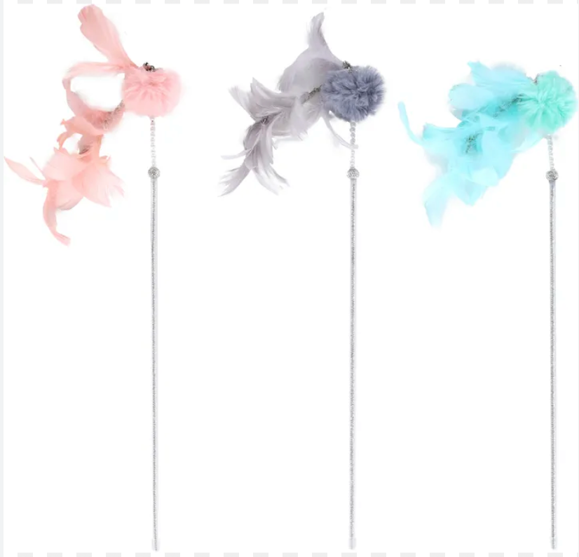 Jouet Bovee Canne à Pêche Pompon + Plume - Flamingo